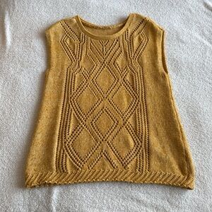 Mustard Sleeveless Knit Sweater